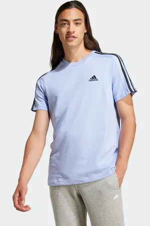 adidas Mens Essentials Single Jersey 3-Stripes 100% Cotton T-Shirt