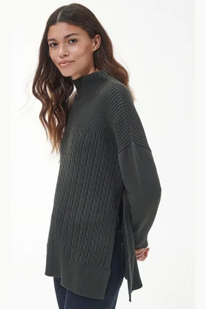 Barbour Womens 100% Cotton Stitch Guernsey Knitted Cape Jumper