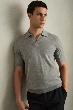 Reiss Duchie Merino Wool Open Collar Polo Shirt XL