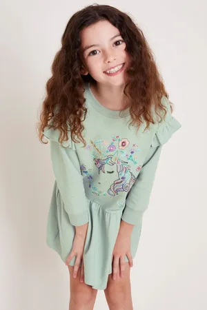 Monsoon Girls 100% Cotton Unicorn Sweater Dress
