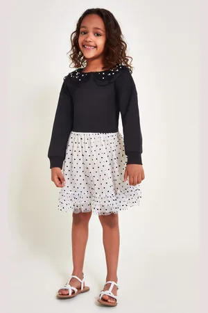 Monsoon Girls Embellished Organza Collar Dress