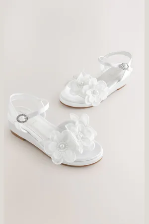 Next White Butterfly Wedge Heeled Occasion Sandals AU 12 (EU 30.5)