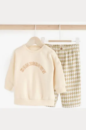 Next Boys Neutral Slogan Baby Sweatshirt and Joggers Set