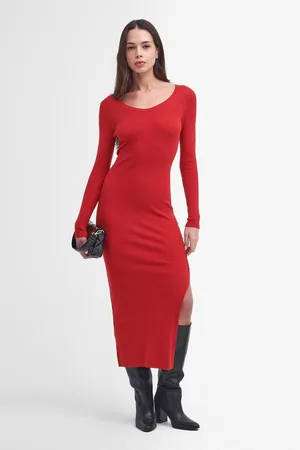 Barbour Womens Laia Knitted Midi Black Dress