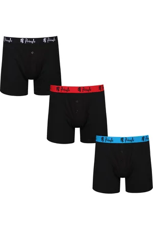 Pringle Mens Dark Black Button Fly 3 Pack Boxers