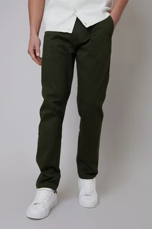 Threadbare Mens Khaki Regular Fit Cotton Chino Trousers with Stretch
