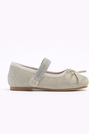 River Island Girls Girls Velvet Diamonte Strap Pumps