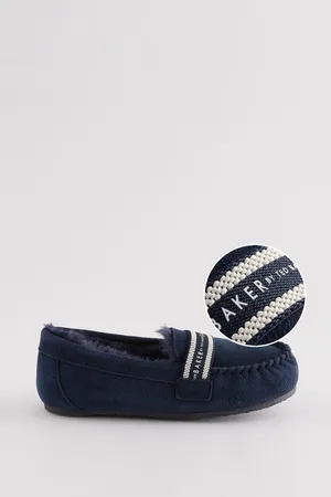 Ted Baker Boys Boys Navy Moccasin Slippers