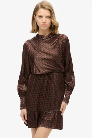 Superdry Mini Cowl Neck Jacquard Dress AU 8