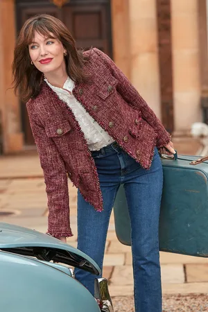 Joe Browns Womens Frayed Edge Cropped Tweed Jacket
