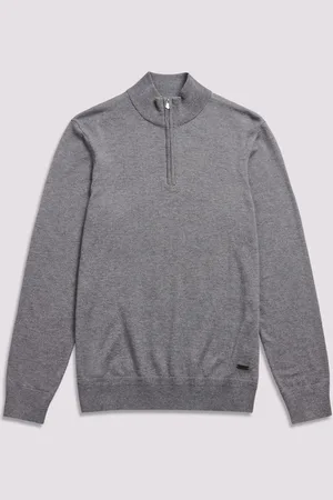 Duchamp Grey Quarter Zip Funnel Neck Black Jumper S