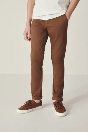 Next Boys Ginger/Tan Brown Skinny Fit Stretch Chino Trousers (3-17yrs)