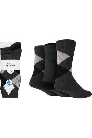 Pringle Mens Traditional Argyle 3 Pack Pattern Socks