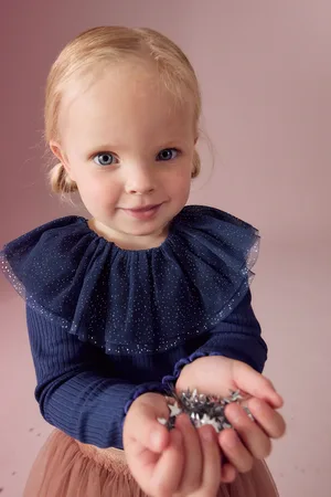 Next Girls Navy Sparkle Collar Top (3mths-7yrs)