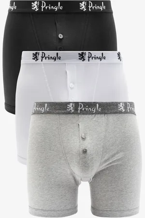 Pringle Mens Brown Button Fly 3 Pack Boxers
