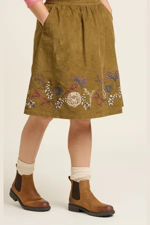 Brakeburn Womens Embroidered Cord Skirt