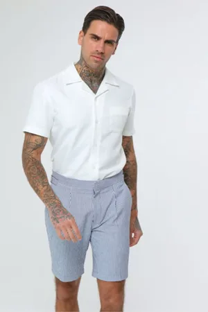 Harry Brown Deakin Cotton Linen Seersucker Shorts 36