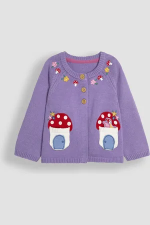 JoJo Maman Bébé Girls Lilac Pet In Pocket Cardigan