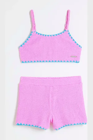 River Island Purple Girls Textured Shorts Bikini 9