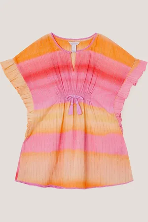 Monsoon Orange Glitter Ombré 100% Cotton Kaftan 5