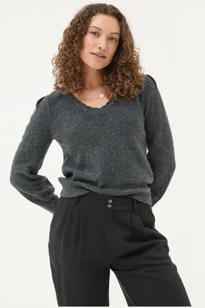 Fat Face Womens FatFace Charcoal Jasmine Jumper