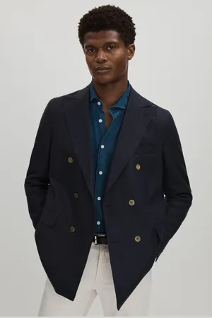 Oscar Jacobson Mens Wool Double Breasted Blazer