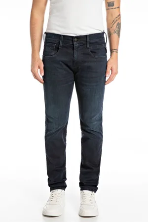 Replay Mens Dark Hyperflex Eco Plus Slim Fit Anbass Jeans
