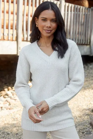 Threadbare Womens V-Neck Knitted Jumper