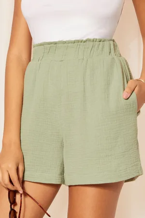 Friends Like These Womens Textured Crinkle Cotton Shorts