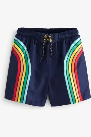 Little Bird Boys Navy Rainbow Swim Board Shorts