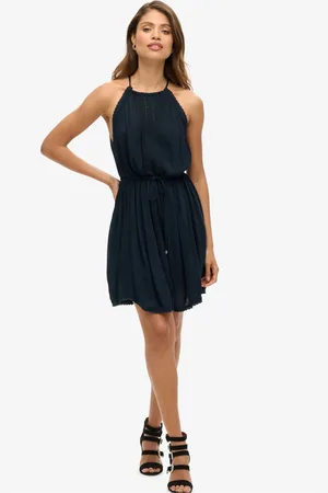 Superdry 100% Cotton Ibiza Halter Neck Mini Dress AU 10