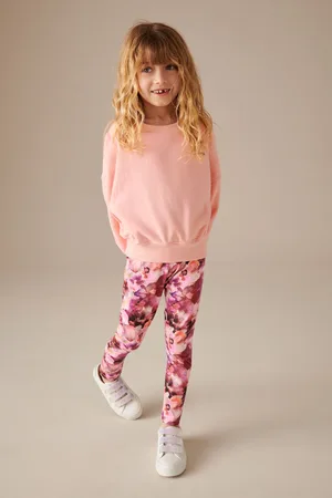 Next Girls Sweatshirt and Floral Leggings Set (3-16yrs)