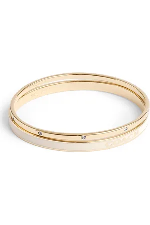 Coach Gold Tone Signature Duo Boxed Bangle Set One