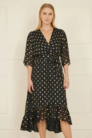 Yumi Sequin Kimono Midi Wrap Dress AU 20