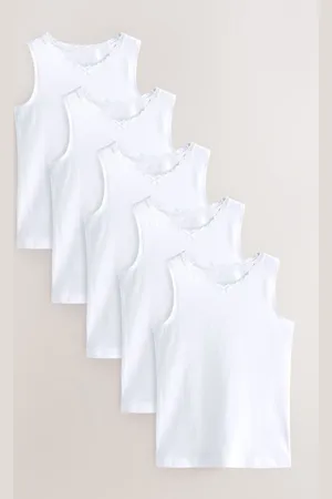 Next Girls 5 Pack Lace Trim Vest (1.5-16yrs)