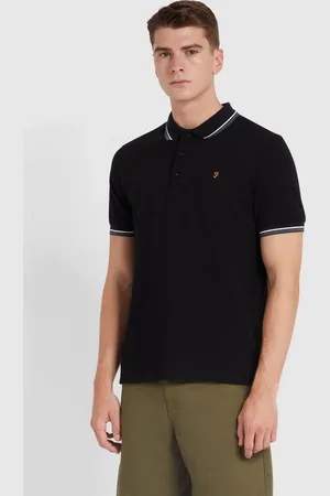 Farah Alvin Tipped Collar Long Sleeve Polo Shirt XL