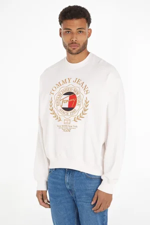 Tommy Hilfiger Mens Boxy Explorer Luxe Crew Neck 100% Cotton Sweatshirt