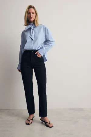 Next Womens 100% Cotton Column Mom Jeans