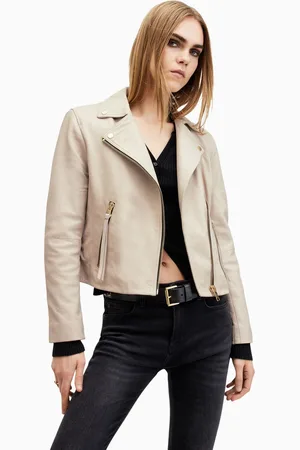 AllSaints AllSaints Ivory White Dalby Biker Jacket AU 12