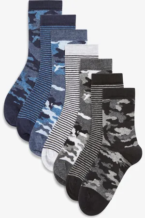 Next Boys Camouflage/Stripes Cotton Rich Socks 7 Pack