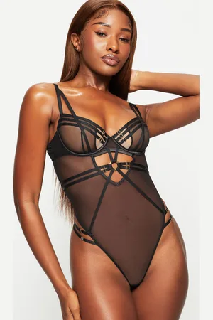 Ann Summers Black Capturing Mesh Non Pad Body 16 B-C