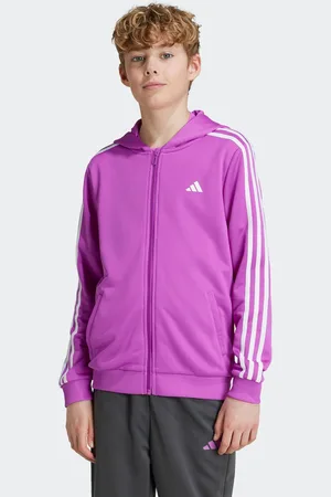 adidas Girls Train Essentials AEROREADY 3-Stripes Regular-Fit Full-Zip Hoodie