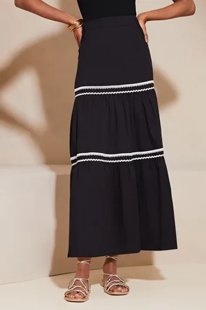 Lipsy London Womens Petite Tiered Midi Skirt