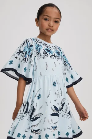 Reiss Girls Ania 9-13 yrs Printed Flared Sleeve Dress
