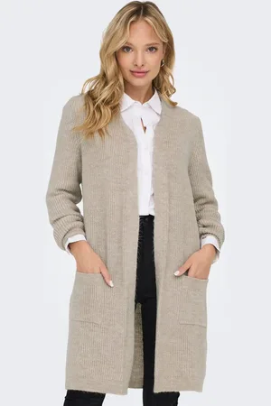 ONLY Womens Cosy Long Knitted Open Cardigan