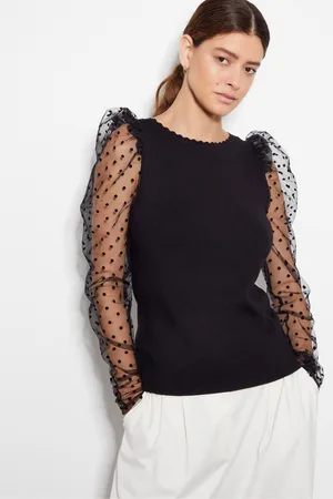 Monsoon Womens Mimi Polka Dot Sleeve Blouses
