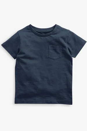 Next Boys Navy 100% Cotton Short Sleeve Plain T-Shirt (3mths-7yrs)