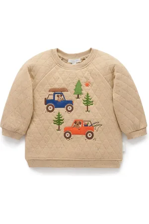 Purebaby Boys Outdoor Print Quilted Sweater