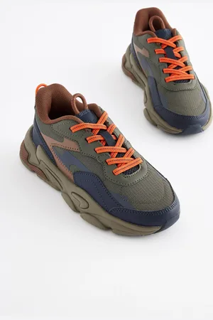 Next Boys Khaki Elastic Lace Trainers
