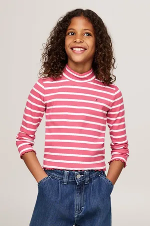 Tommy Hilfiger Girls Mock Neck Rib Long Sleeved Top